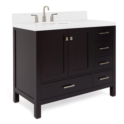 42.25'' Single Bathroom Vanity with Carrara Quartz Top