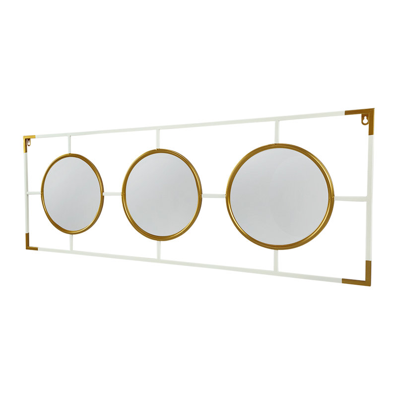 Trois miroirs muraux - or et blanc, style simple, 16,04 x 42,11 pouces de style miroirs - style moderne, 43,3 x 15,7