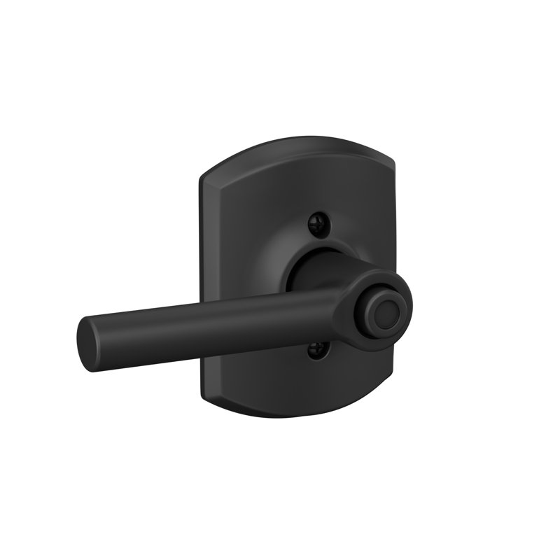 Broadway Privacy Leverset with Greenwich Rosette, Matte Black
