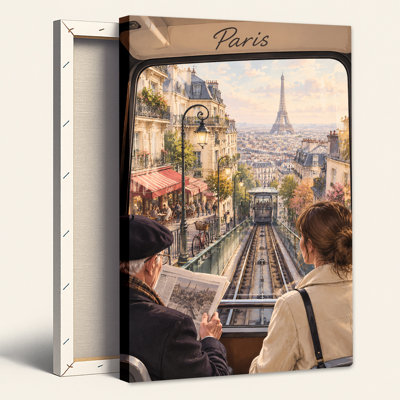 Art mural sur toile Paris avec tour Eiffel et éclairage chaleureux