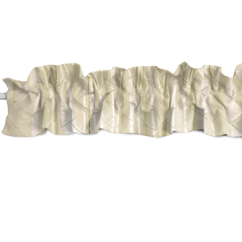 Pintuck Tailored Window Valance, 58"W x 5"L, Ivory