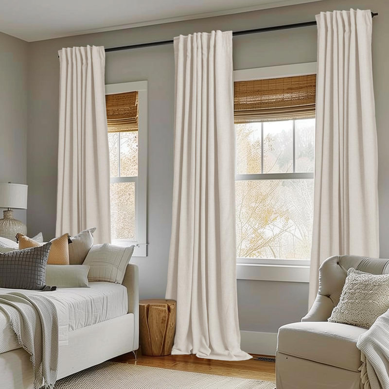 Hokku Designs Linen Blackout Curtains 84 Inches Long,Back Tab/Rod ...