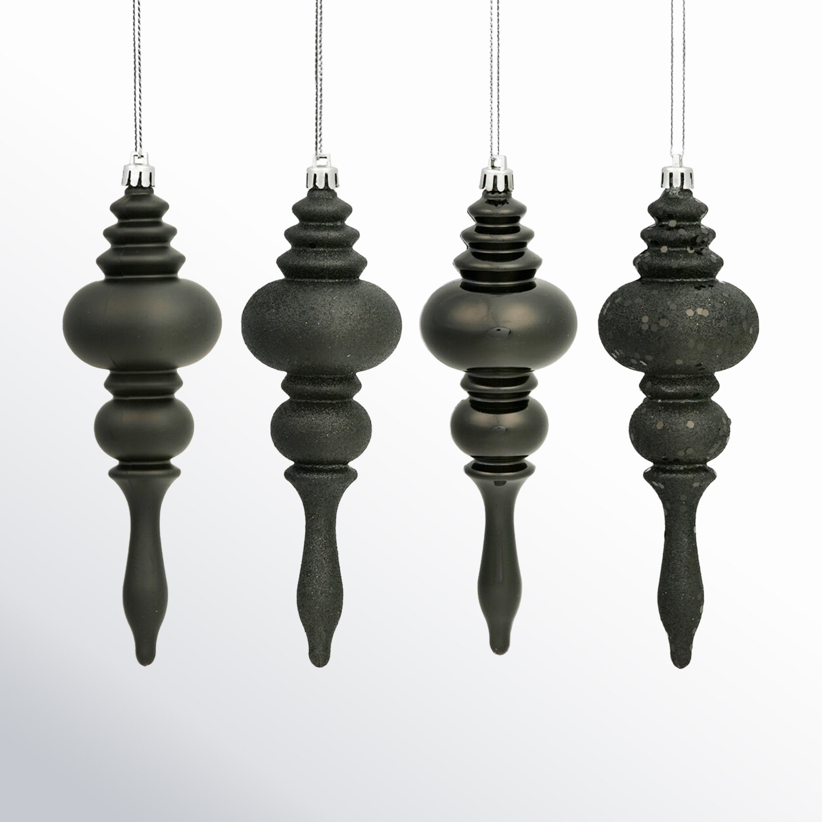 The Holiday Aisle® 7" Shatterproof Finial Ornament, Black