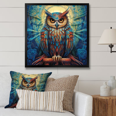 Portrait d'un hibou magique dans une forêt enchantée I sur toile