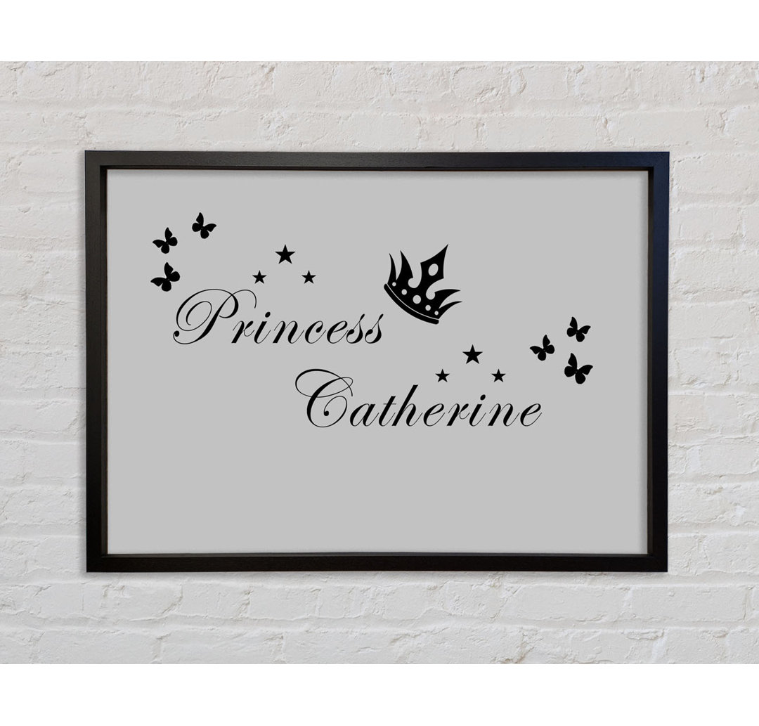 Girls Room Quote Your Own Name Princess 2 - Einzelner Bilderrahmen Typografie auf Leinwand