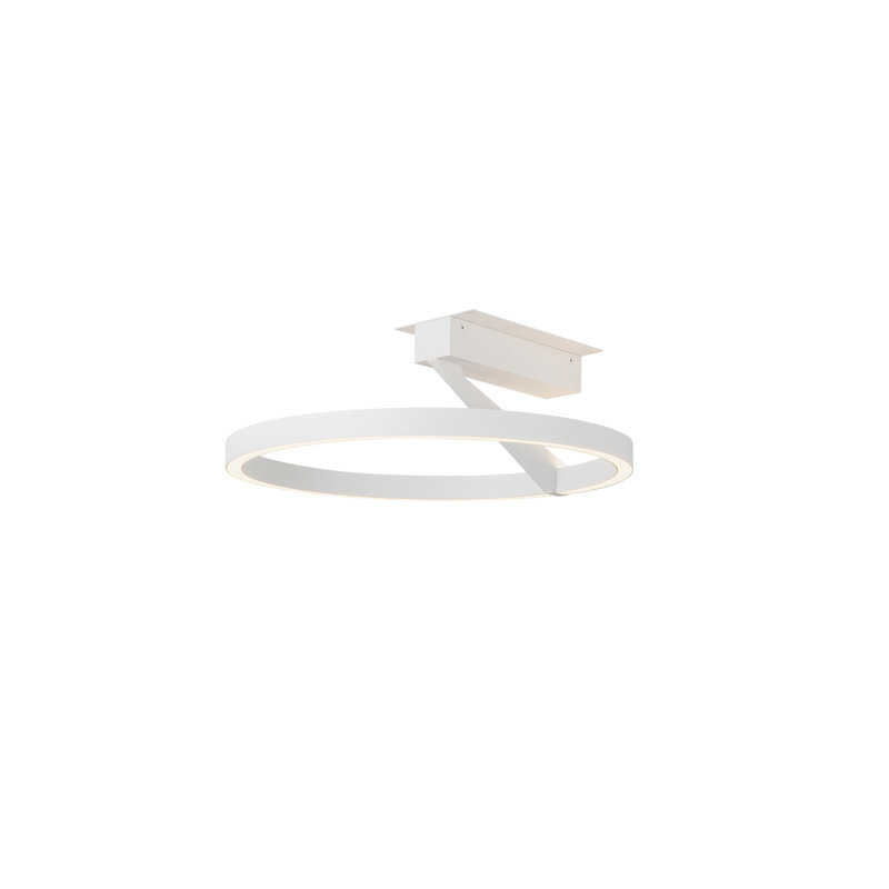 Plafonnier semi-encastré Roda, H 6 po x l 16 po x P 15,75 po, Blanc