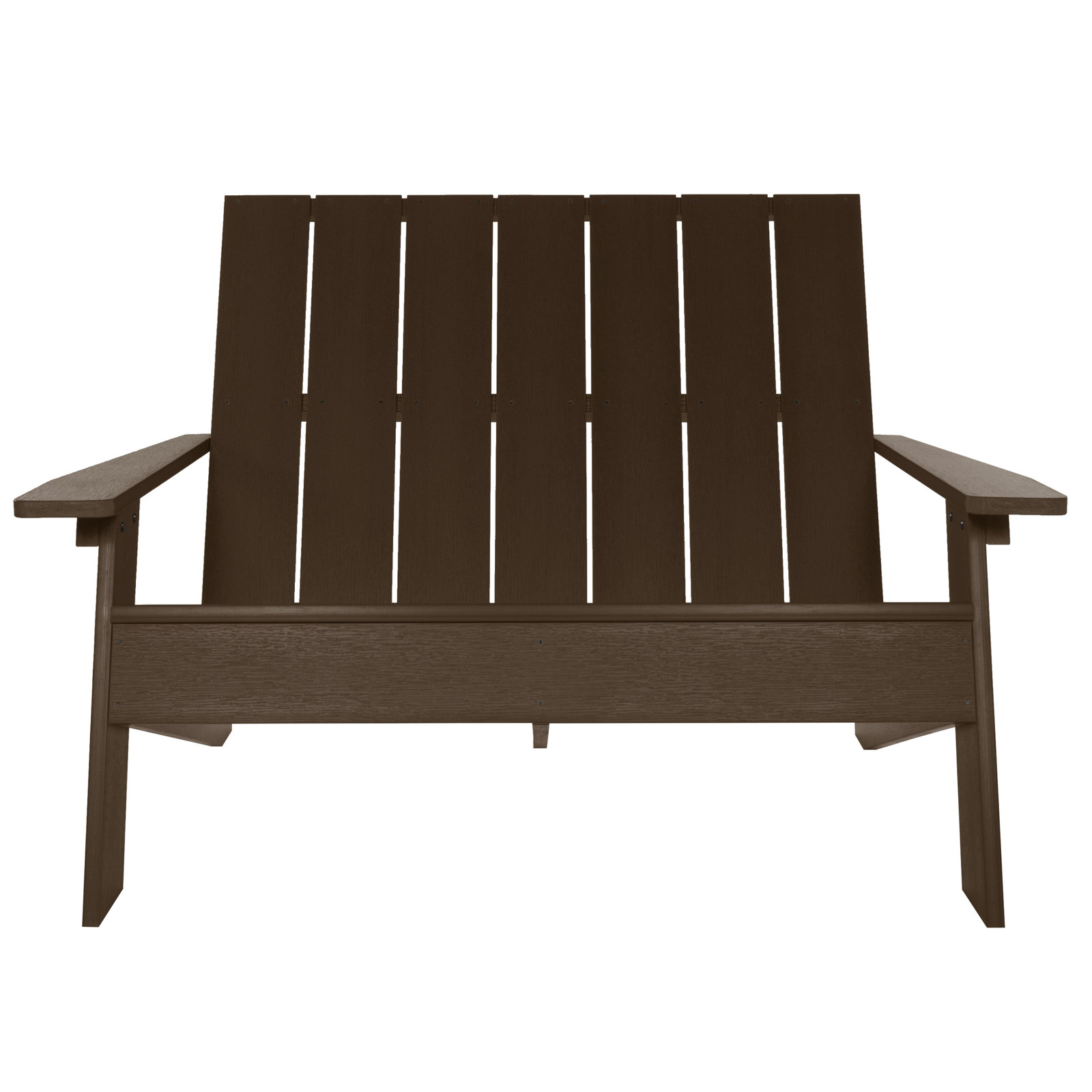 Byrnes Recycled Plastic Double Adirondack Loveseat, Weathered Acorn