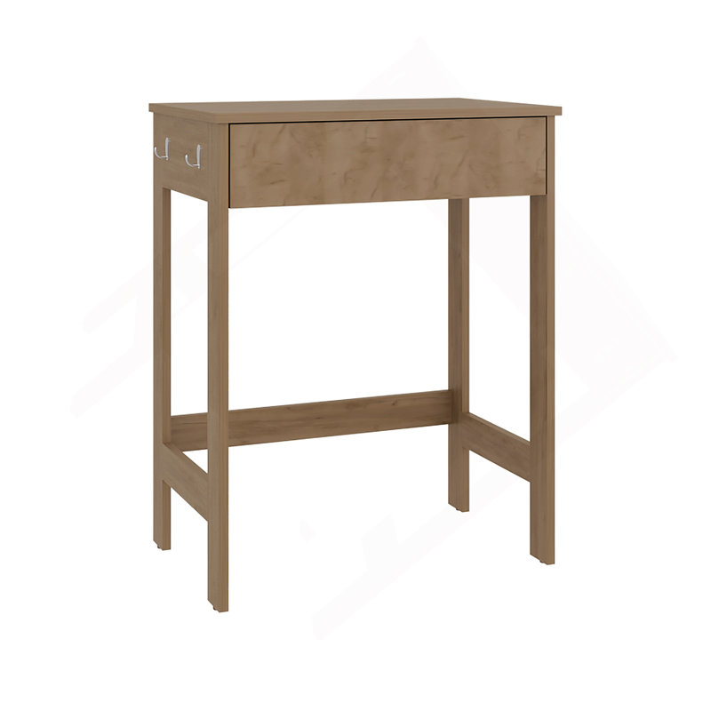 Light Oak Minimalist Desk with Lower Support Bar