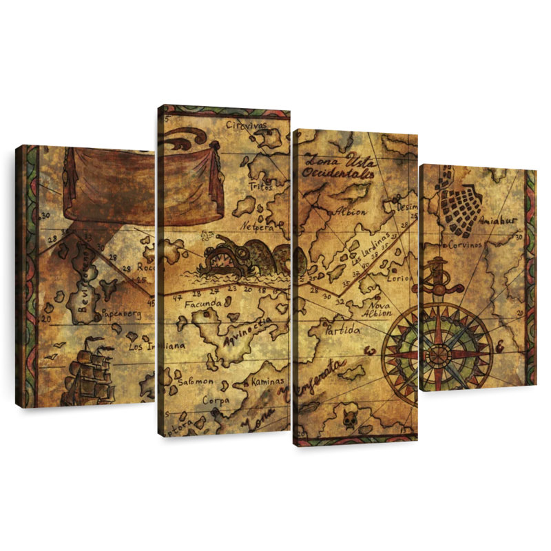 Carte au trésor Aliaz, H 42 po x l 68 po
