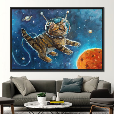 Adorable astronaute, art mural sur toile pour enfants