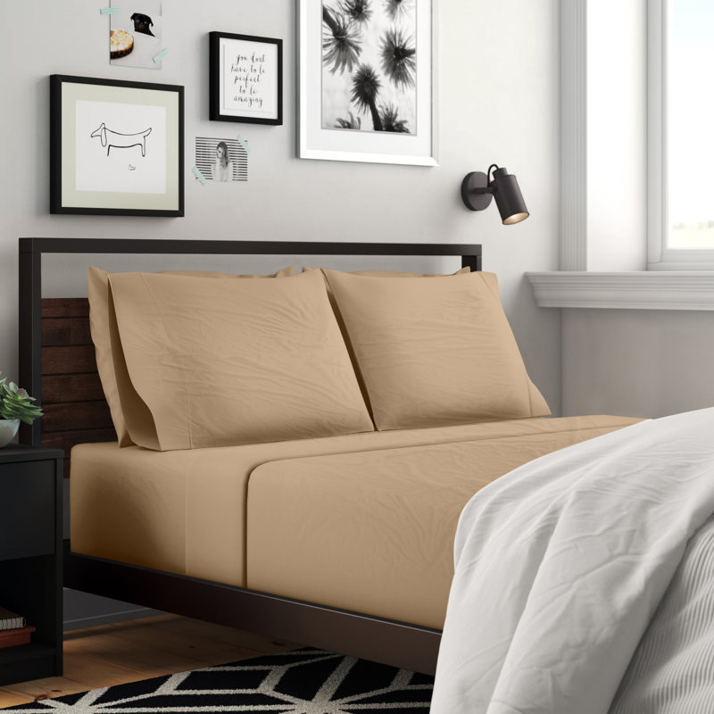 Brushed Microfiber Breathable Wrinkle Resistant Sateen Sheet Set, Taupe, Full Sheet Set + 1 Fitted Sheet + 2 Pillowcases