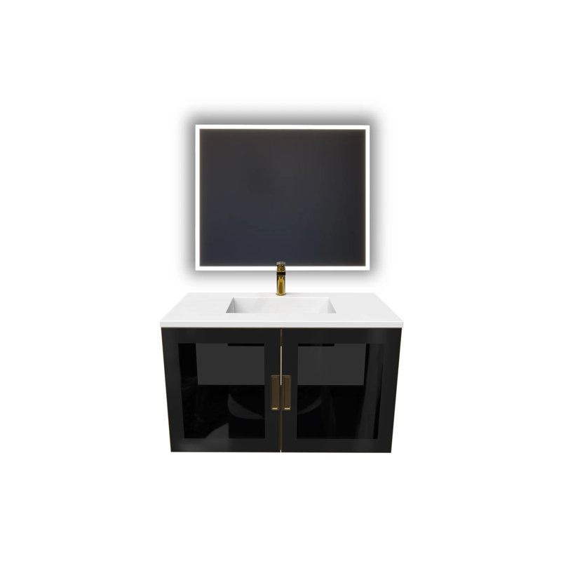 Solaria 36" Wall-Mounted Single Bathroom Vanity Set with Mirror