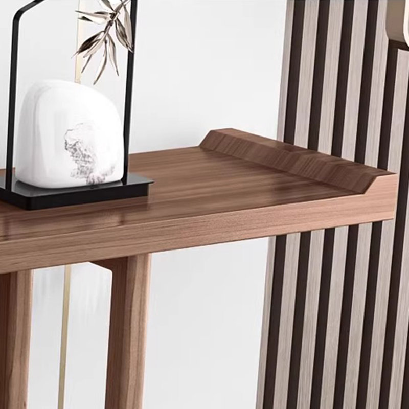 Nouvelle table d'entrée en bois massif de style chinois, Brun, H 31,5 po x l 47,2 po x P 11,8 po