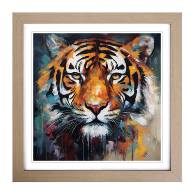 Tiger Abstract Expressionism No.2 - Framed Print