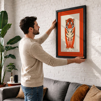 Geometric Tiger Art Deco - Framed Print