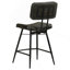 Chaise de comptoir rembourrée avec pieds en métal (ensemble de 2)-643653388