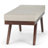 Chanelle 48"W Tweed Fabric Mid-Century Modern Ottoman Bench with Flared Tapered Legs-443695780