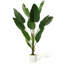 Arbre Dracaena exotique artificiel - plante artificielle réaliste avec pot blanc et base en ciment, verdure synthétique en PE et en soie, tiges réglables, décoration intérieure sans entretien pour la maison, le bureau, l'entrée