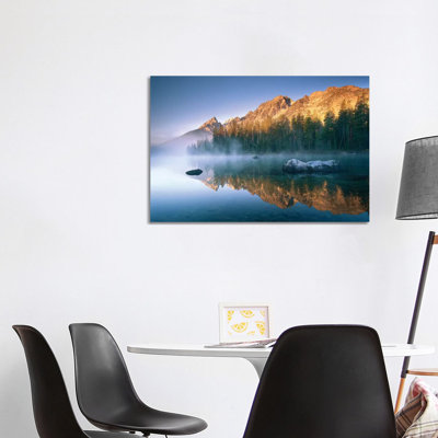 The Teton Range At String Lake, Grand Teton National Park, Wyoming by Tim Fitzharris - Wrapped Canvas Print