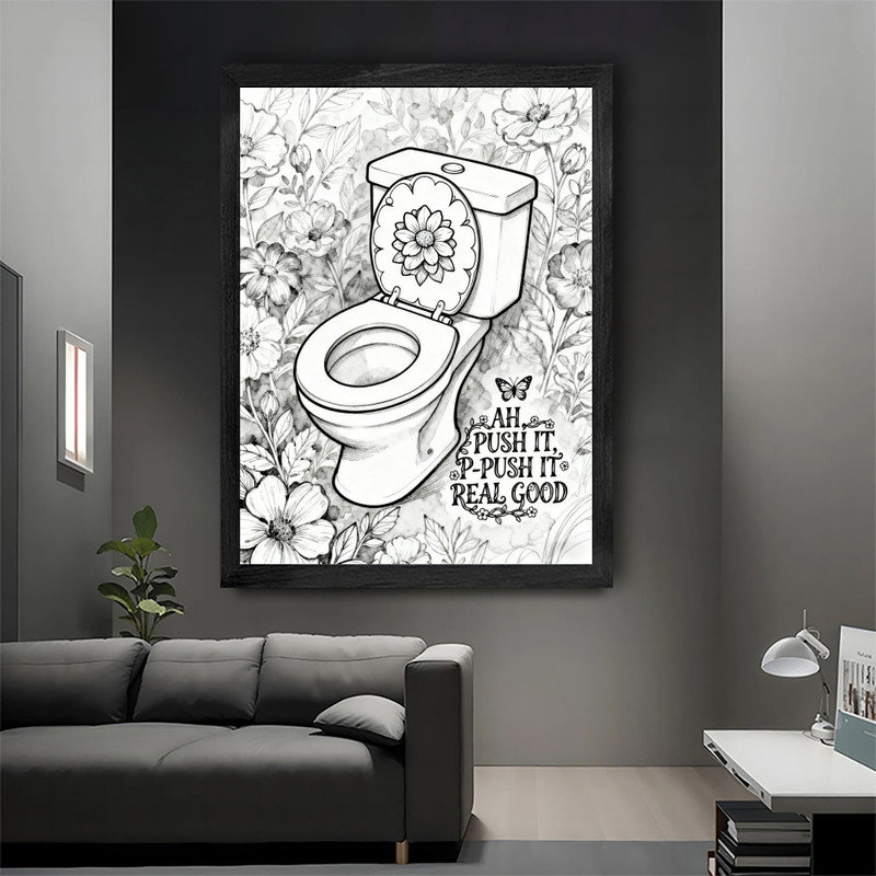 «Black», art floral rétro encadré noir, H 11 po x l 9 po