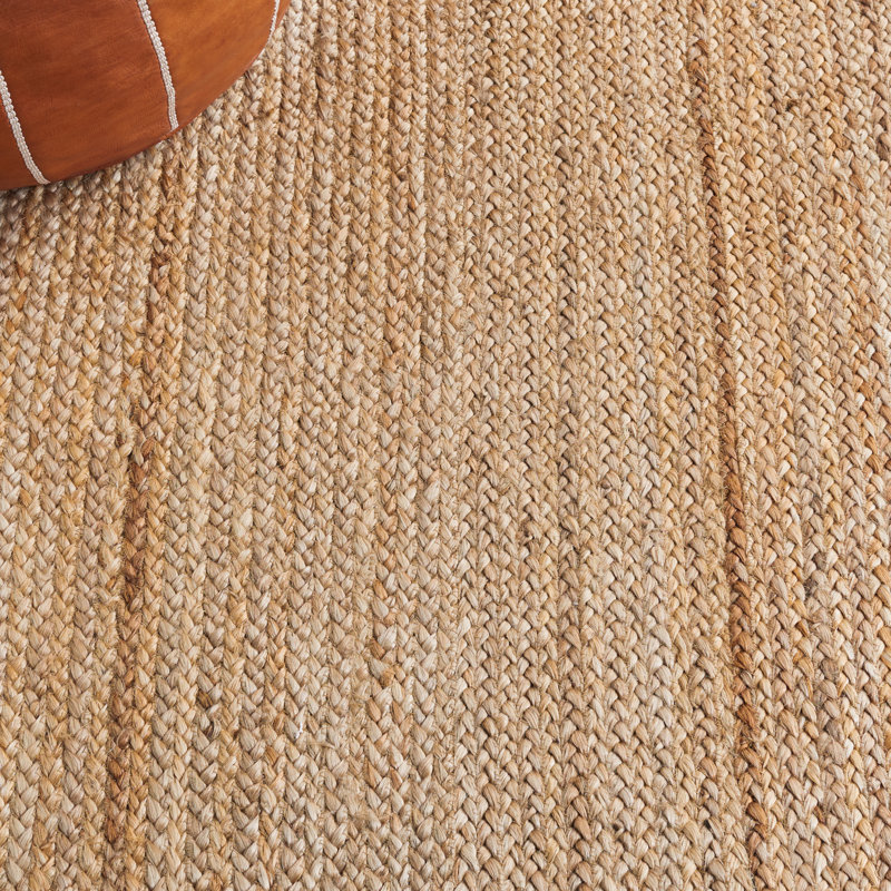 Pellet Natural Fiber Flat Weave Jute Rug, Oval 3' x 5'