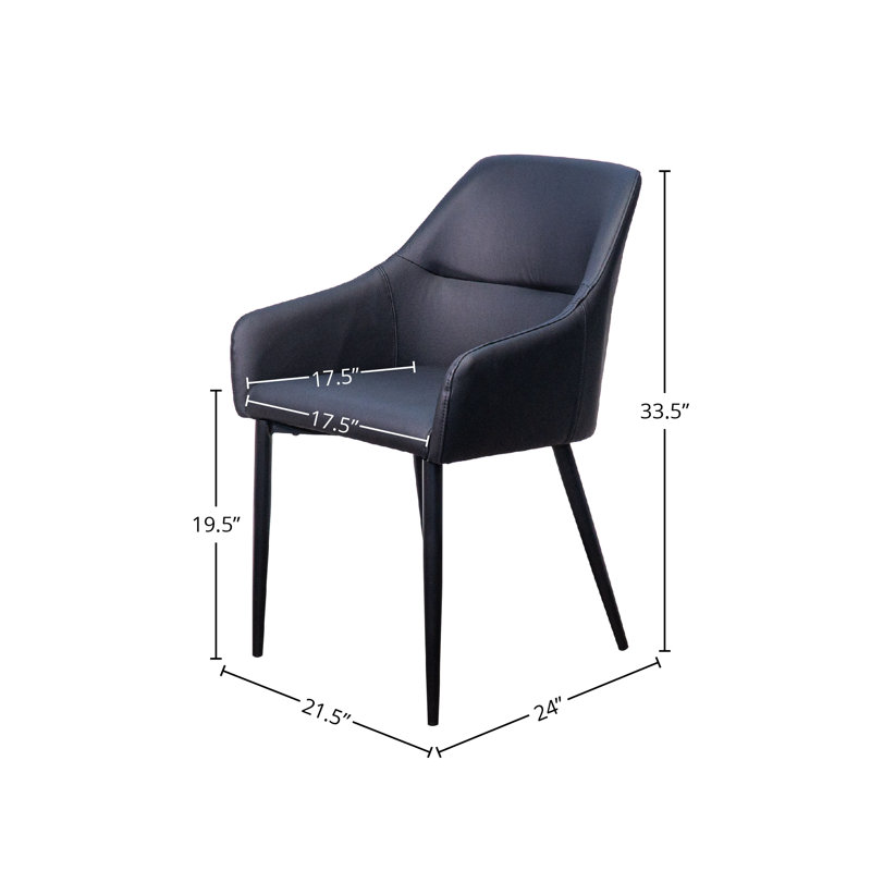 Fauteuil rembourré en cuir, Noir