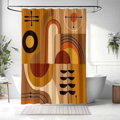 Rideau de douche avec tapis de bain