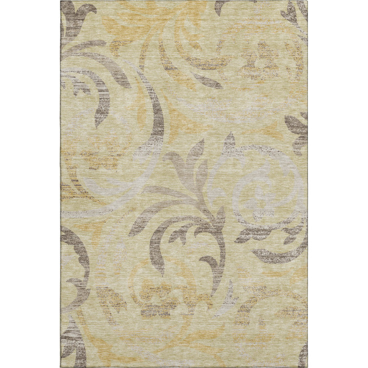 Premium Machine Washable Prisco Gold Rug