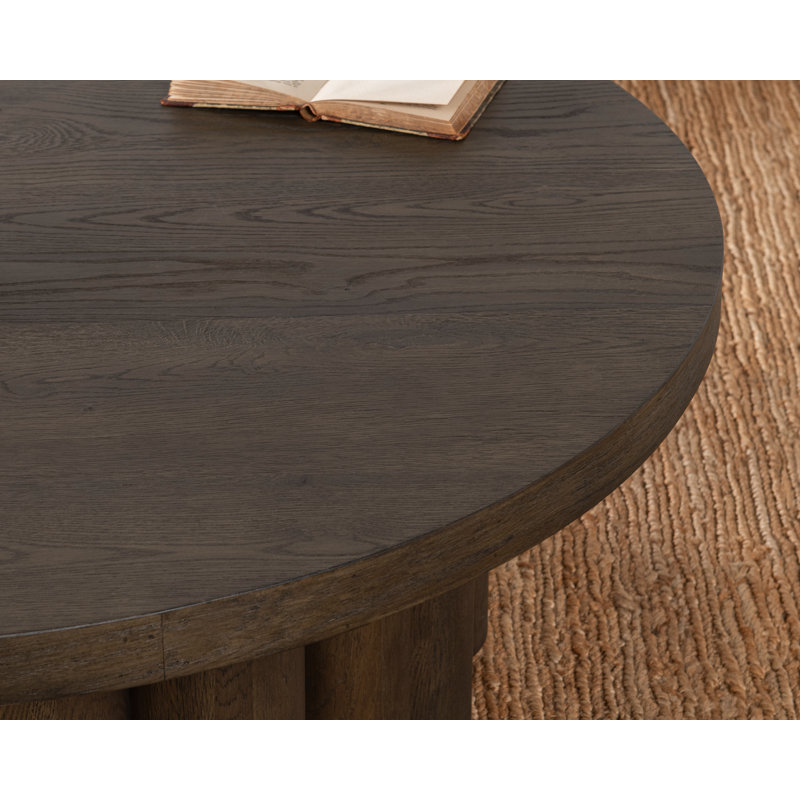 Tiber Round Single Coffee Table, Dark Brown