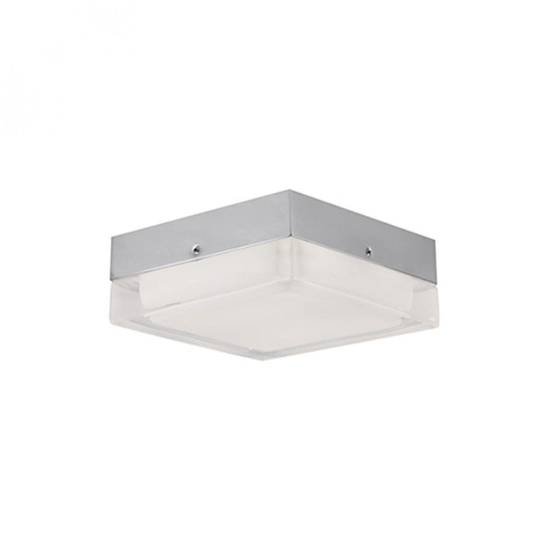 Dartmouth Glass LED Flush Mount, Chrome