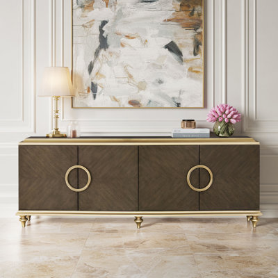 Console avec poignées surdimensionnées en bois Johnston