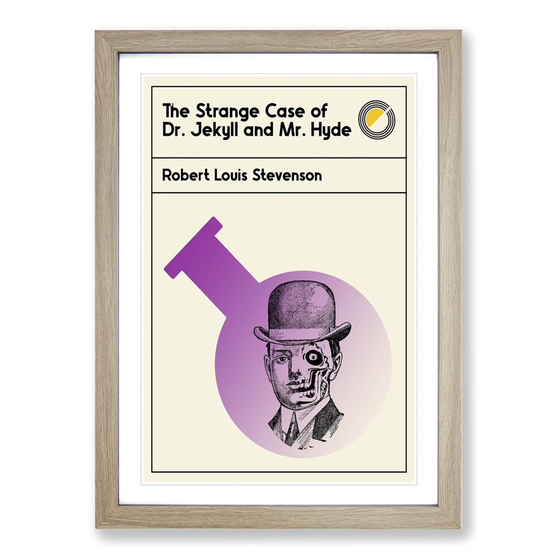 Book Cover the Strange Case of Dr. Jekyll and Mr Hyde - Picture Frame Graphic Art, 90cm H x 65cm W x 2cm D, Oak