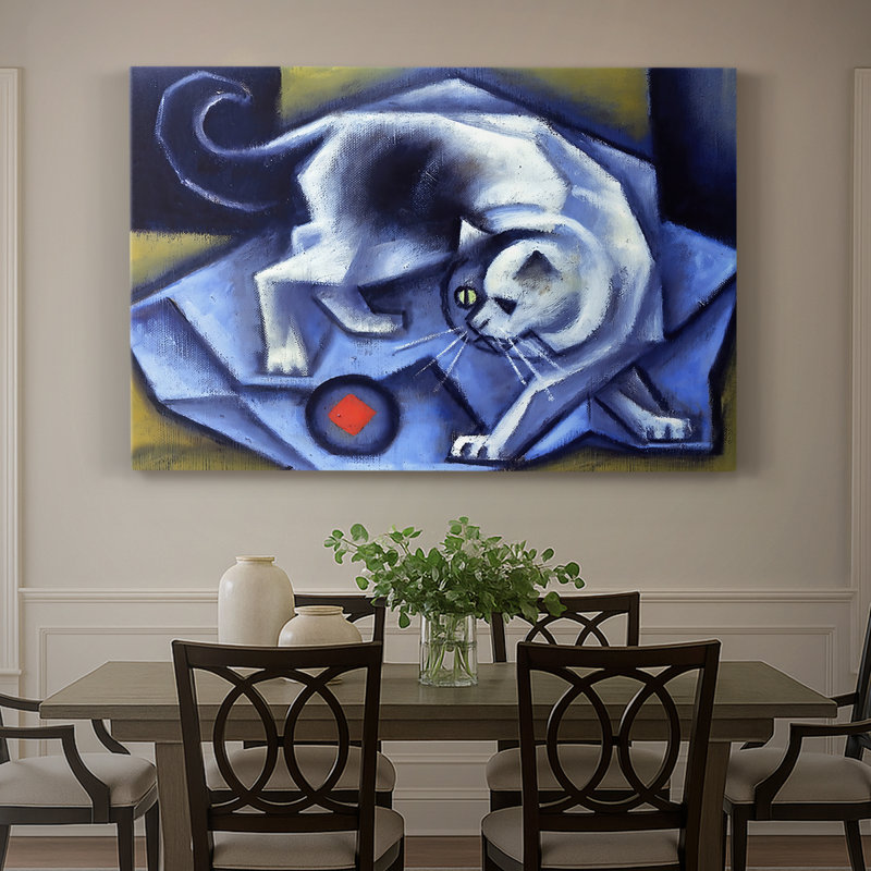Le chat blanc (Der wei Kater) - Fred Marc - Toile tendue avec châssis - 1912, 32 x 48