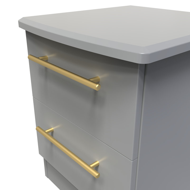 Fully Assembled Esabella 2 - Drawer Nightstand, Dust Grey