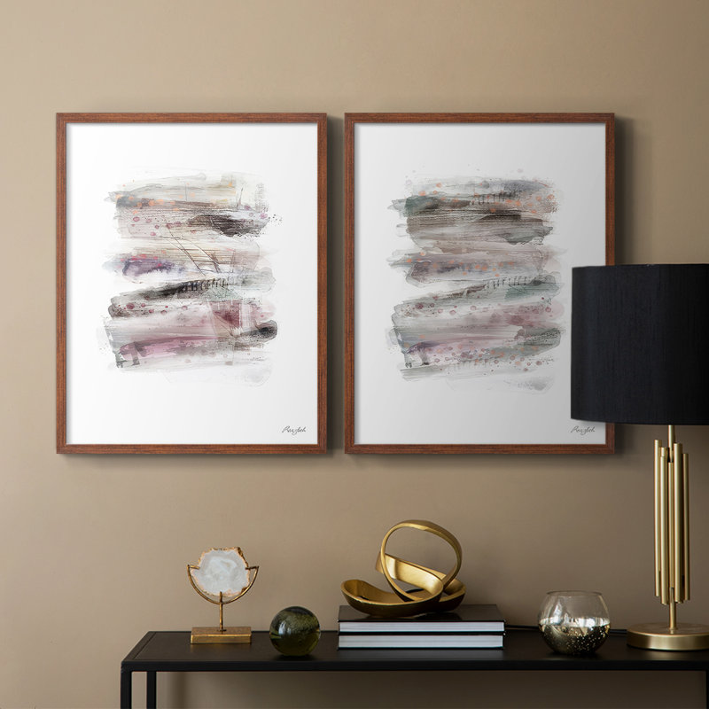 Layers Upon Layers I-Premium Framed Print -Ready to Hang - No Nails Required - No Nails Required, 11" H x 18" W, Walnut