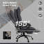 Chaise de bureau en microfibre avec massage, chaleur, repose-pieds, gris