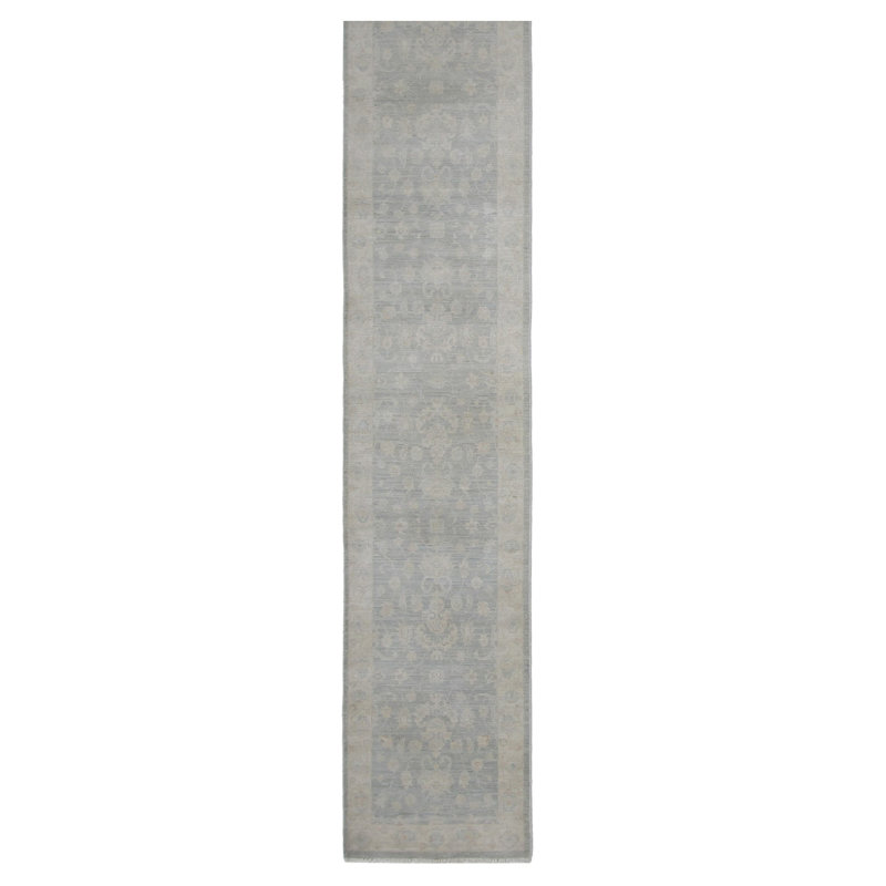 Davey Hand Knotted 3x24 Lt.Blue Runner