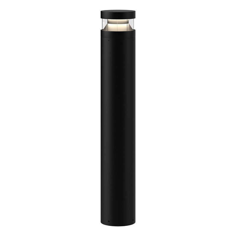 Borne d'éclairage intégrée en aluminium noir mat Windermere, H 38,25 po x l 6,38 po x P 6,38 po