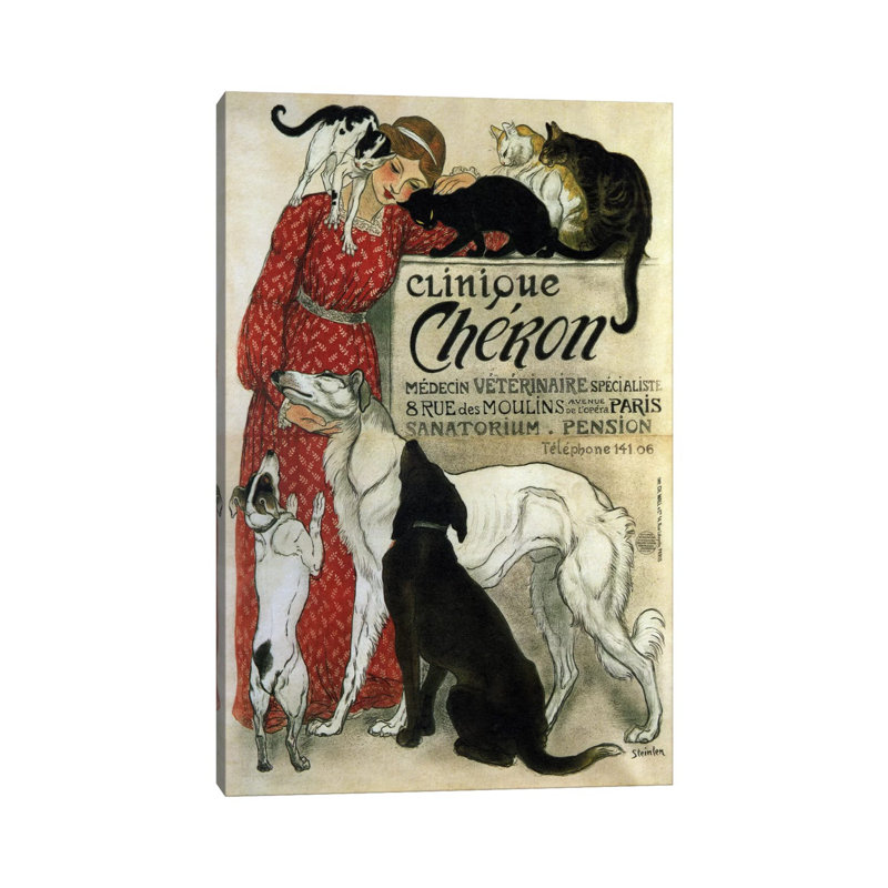 Clinique Cheron Advertising Vintage Poster - Wrapped Canvas Print, 20.32 cm H x 30.48 cm W