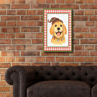 «Christmas Song Dogs E» par Jean Plout, art mural en verre acrylique, 16 po x 24 po