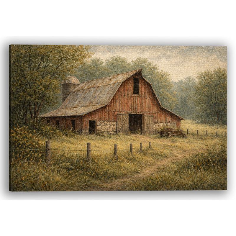 Art mural sur toile Quiet Farmhouse, L 36 po x H 24 po x P 1,5 po