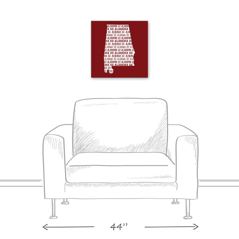 « alabama go team », art textuel sur toile
