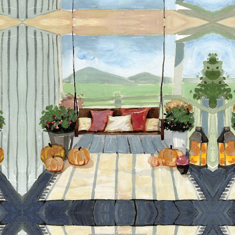 Fall Front Porch - Wrapped Canvas Print, 30cm H x 20cm W