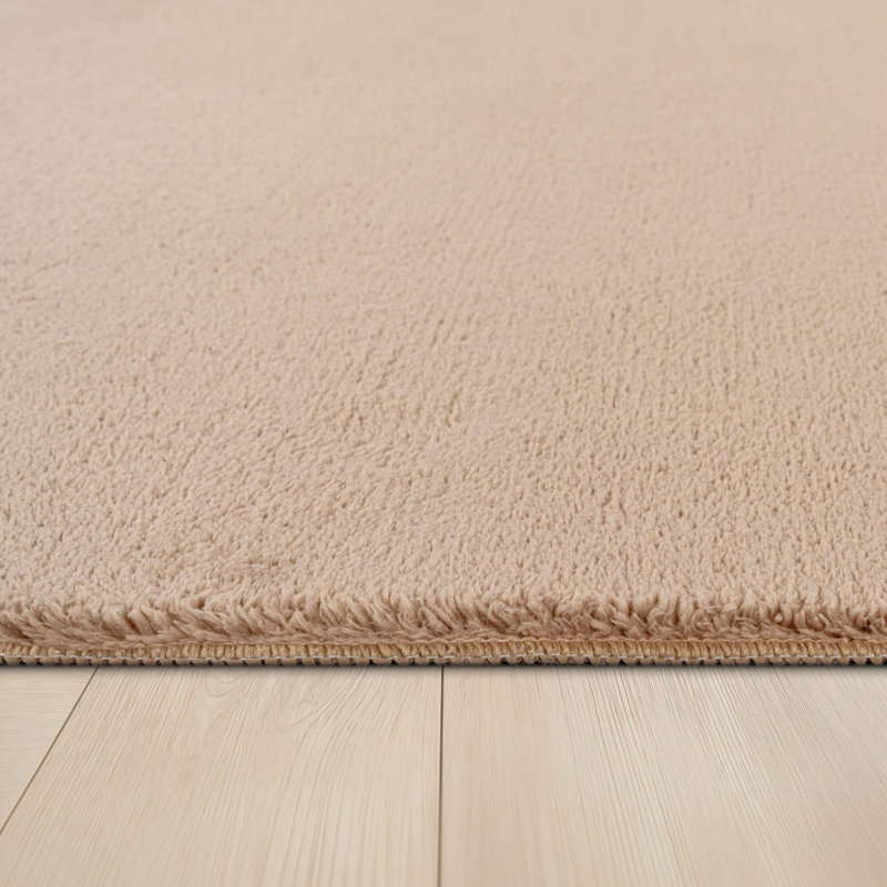 Tapis doux, doux, à poils courts, antidérapant, de couleur unie, lavable, Rectangle 5 pi 3 po x 7 pi 3 po, Beige kaki