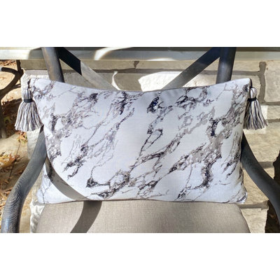 Marble Onyx Sunbrella Tasseled Lumbar