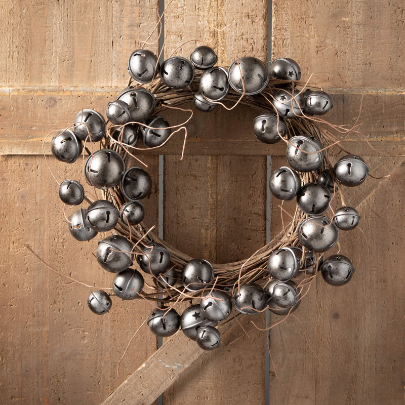 Couronne de Noël 22 po grise artificielle grise