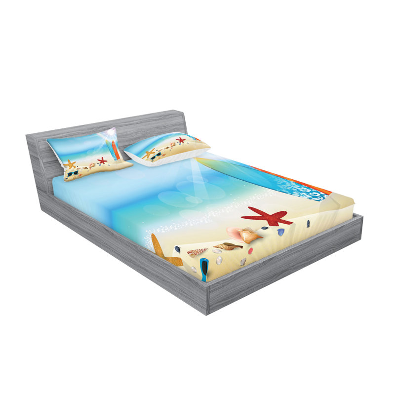 Multicolore drap-housse et coussin décoratif Ambesonne, Ensemble de draps pour très grand lit californien