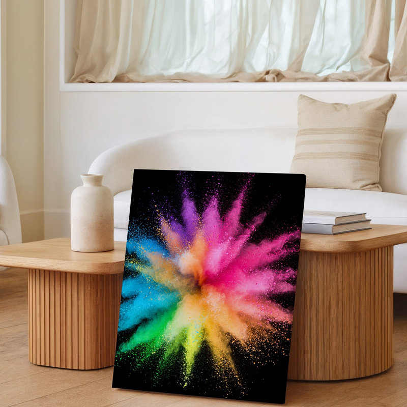 Toile, une éclatante explosion de couleurs mettant en vedette un éclat dynamique d'art mural, H 20 po x l 16 po