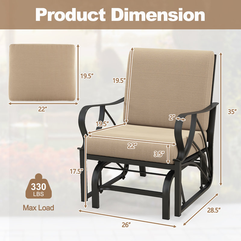 Chaise coulissante en métal avec coussins Milvio