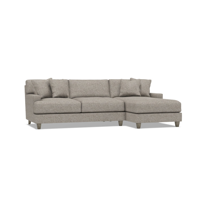 Mila 2-Piece Fabric Sectional, Beige Polyester, Right Hand Facing, 33.5" H x 101" W x 61" D